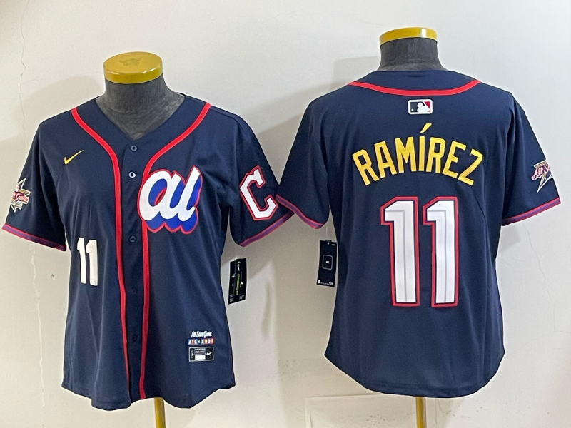 Youth Cleveland Indians 11 Ramirez Blue All star Nike 2025 MLB Jersey 032